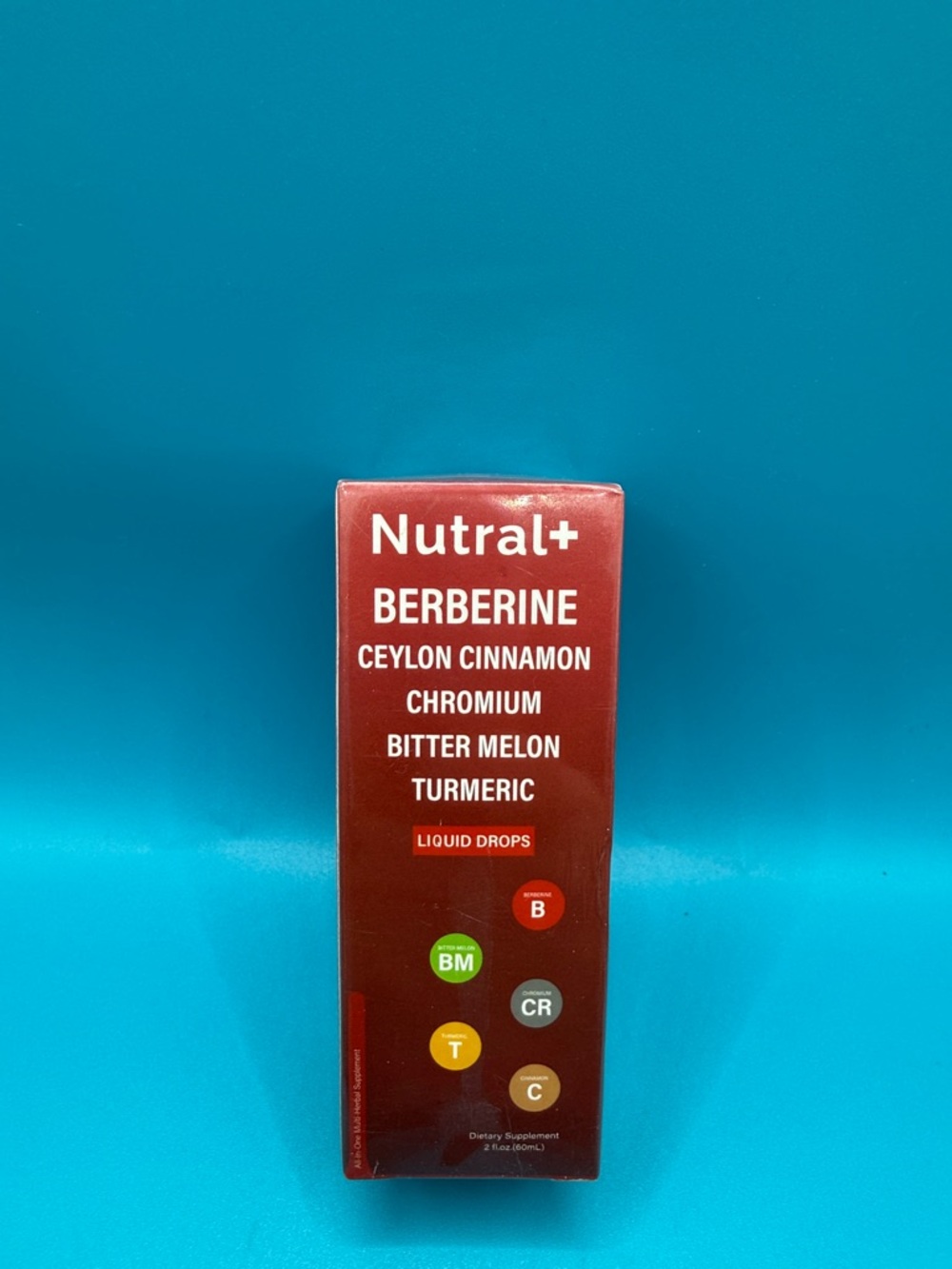 Nutral+ Berberine Liquid Drops - Red Supplement Bottle